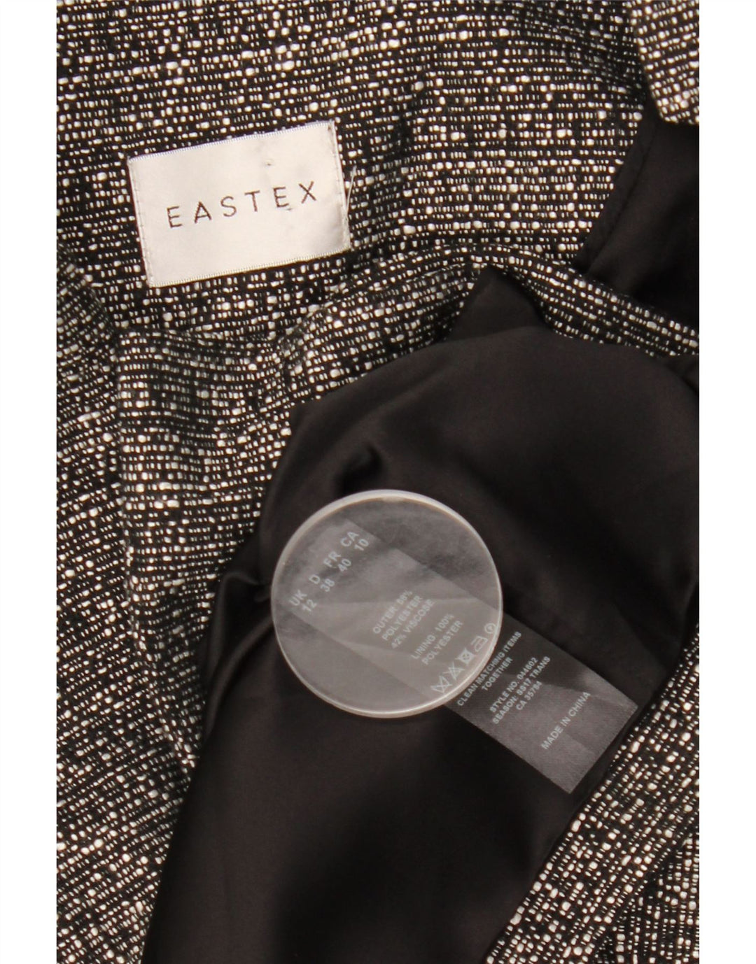 Eastex Dame 1 Knap Blazer Jacket UK 12 Medium Grey Flecked Polyester