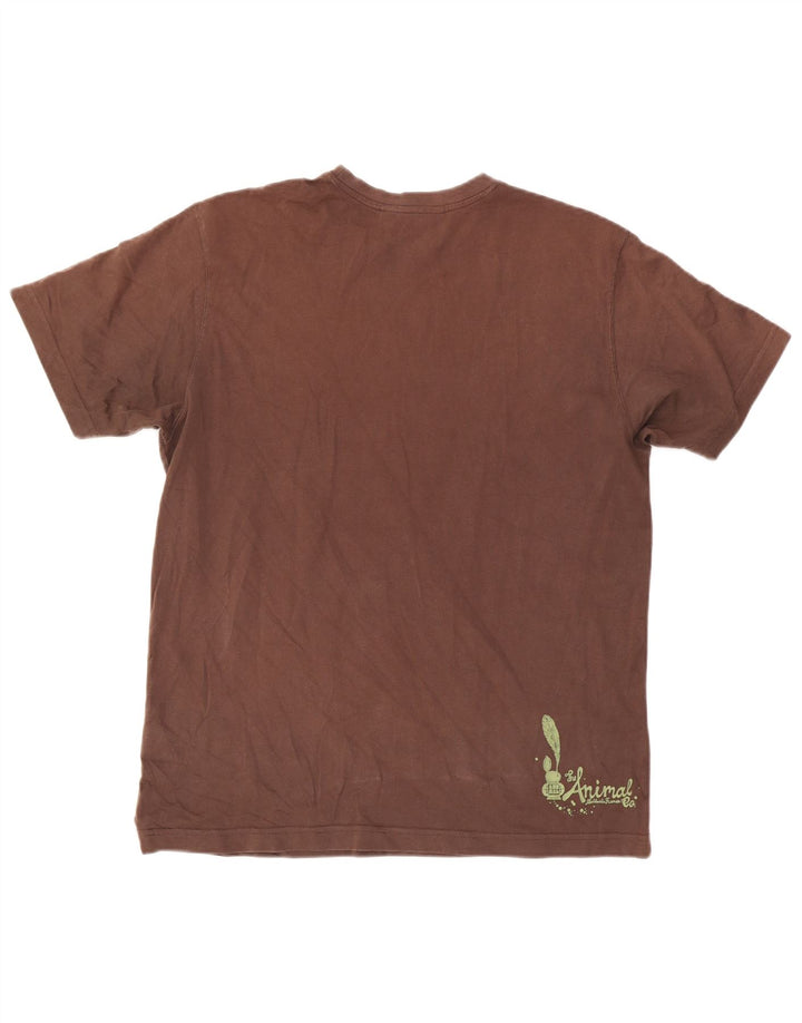 Animal Herre Grafisk T-Shirt Top Stor Brun Bomuld