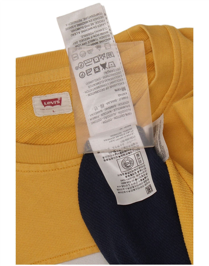 Levi's Grafisk Sweatshirt-trøje til mænd Stor Gul Colourblock Bomuld