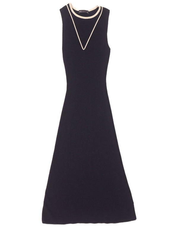 Marks & Spencer Dame Ærmeløs Jumper Dress UK 10 Small Navy Blue