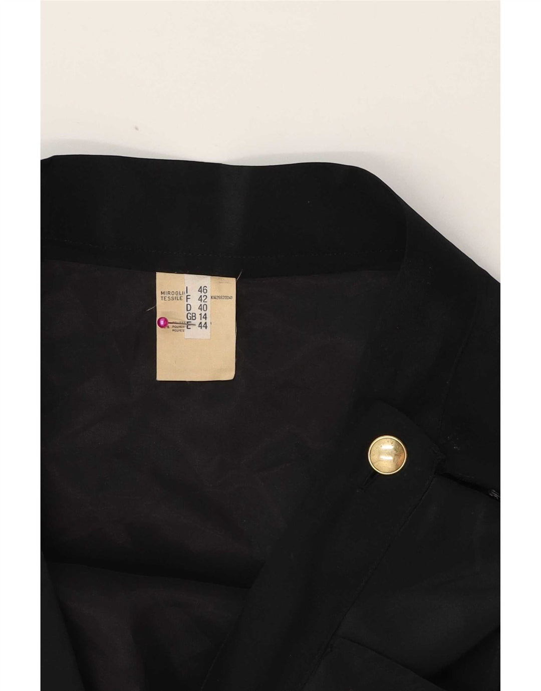 Vintage plisseret midi-nederdel til kvinder UK 14 Medium W30 sort polyester