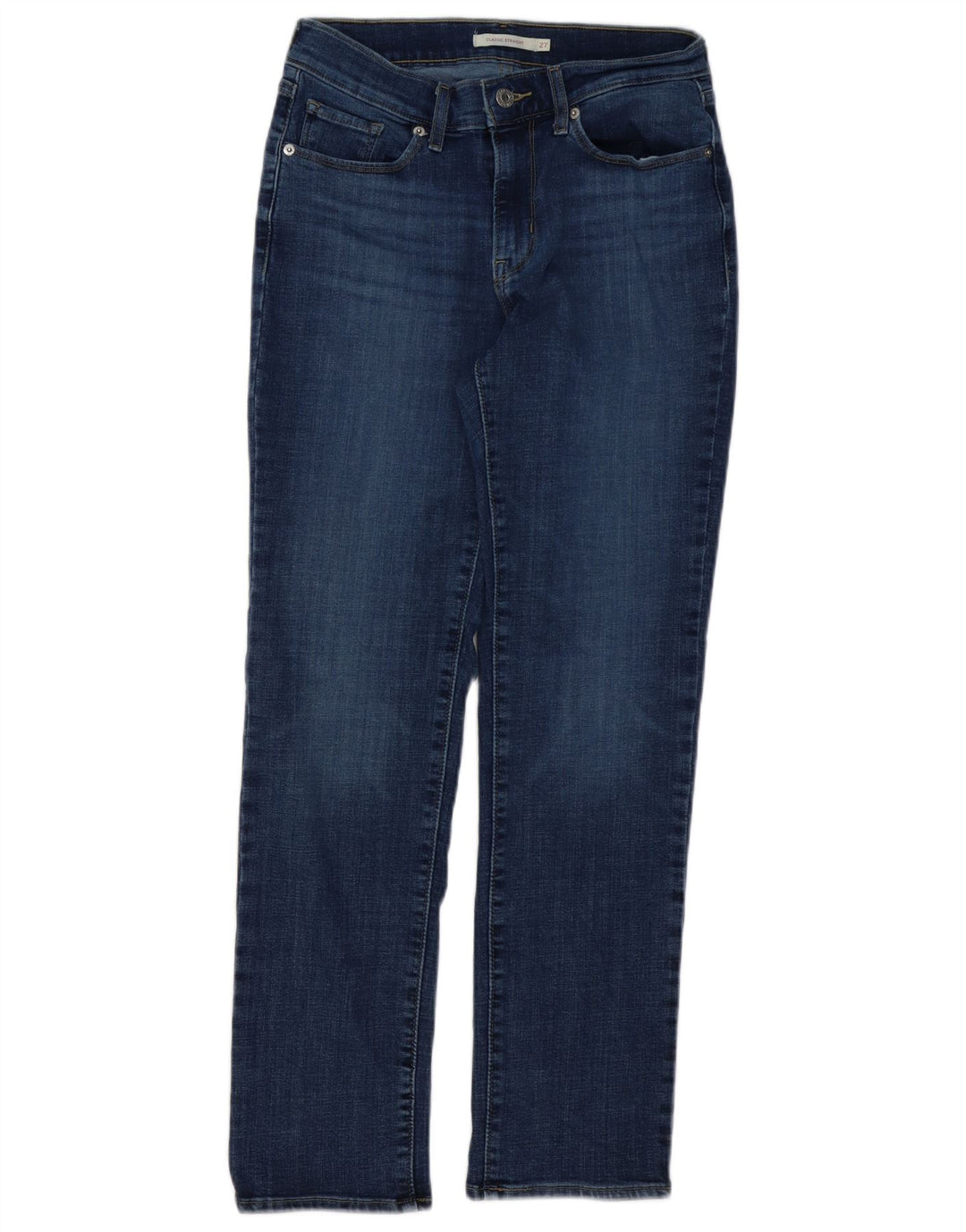 LEVI'S Dame Classic Fit Straight Jeans W27 L28 Blå Bomuld