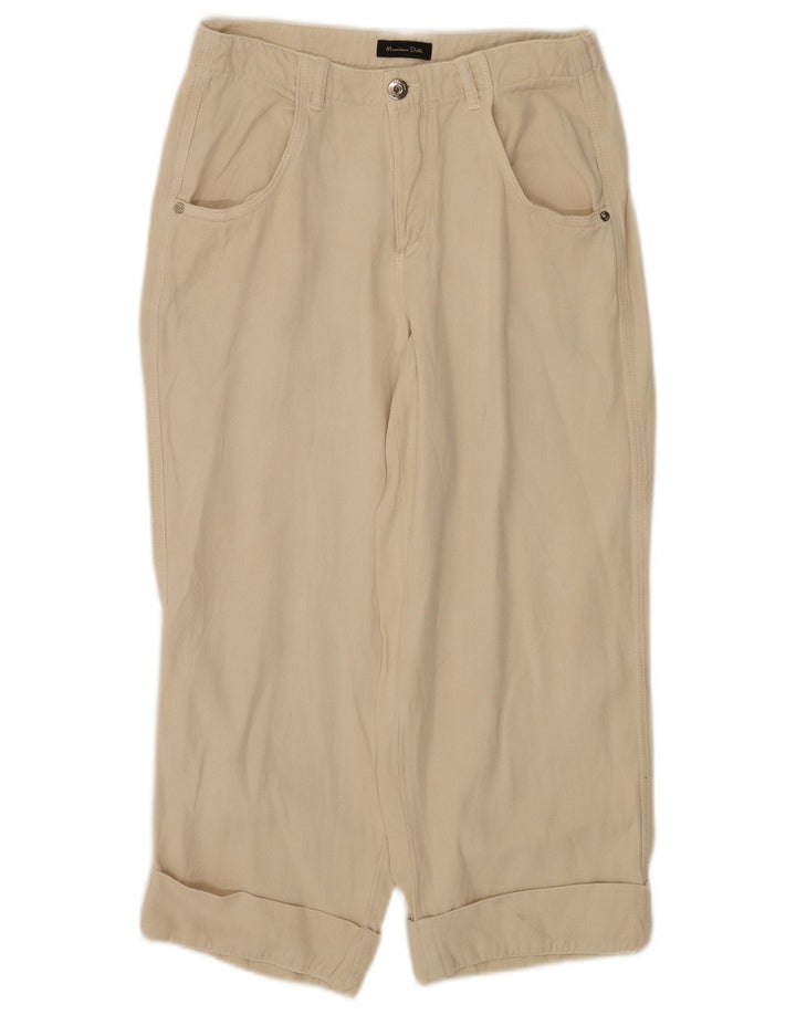 Massimo Dutti Dame Capri Bukser EU 38 Small W28 L22 Beige Lyocell