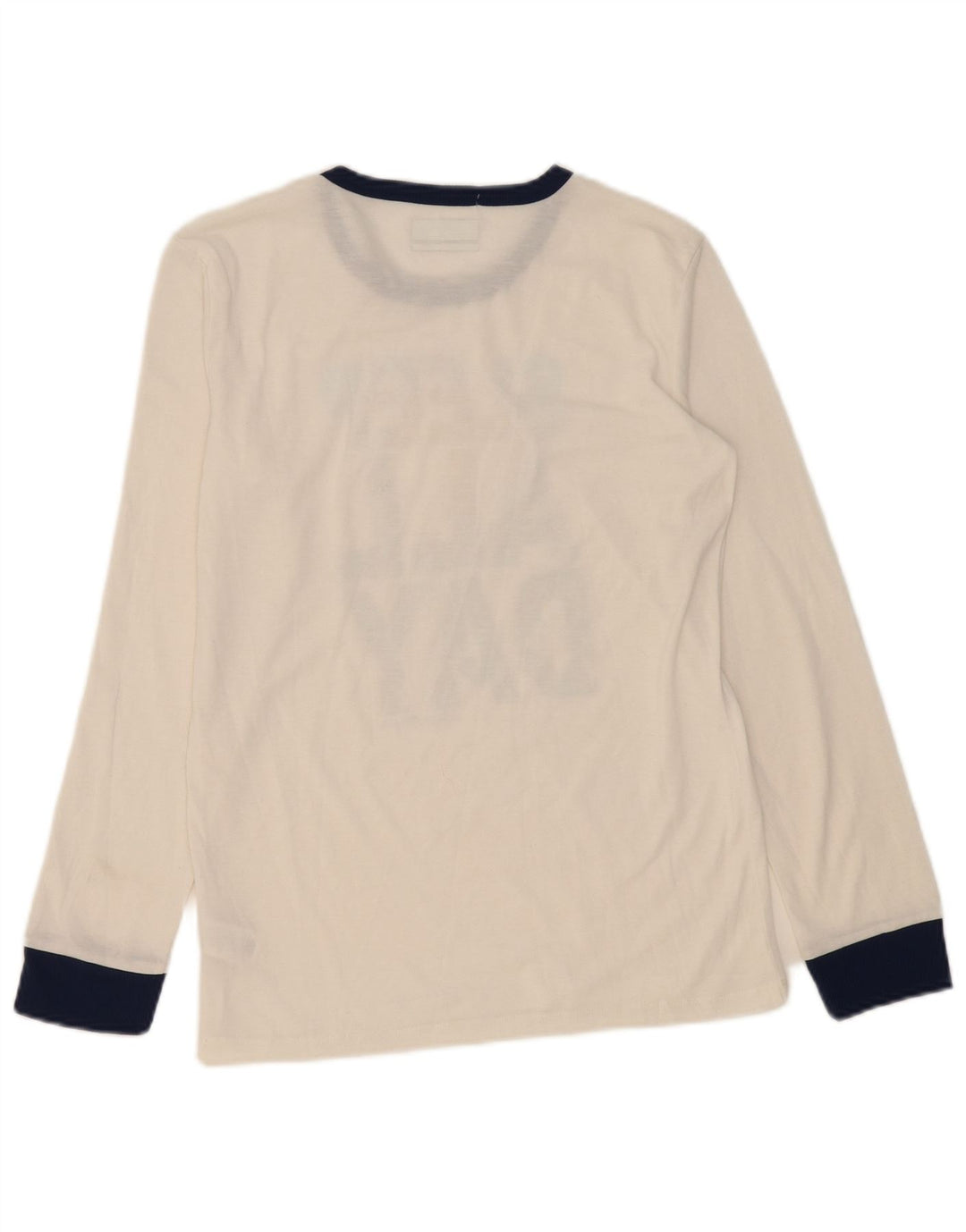 EDDIE BAUER Boys Graphic Top Long Sleeve 14-15 Years Large White Polyester