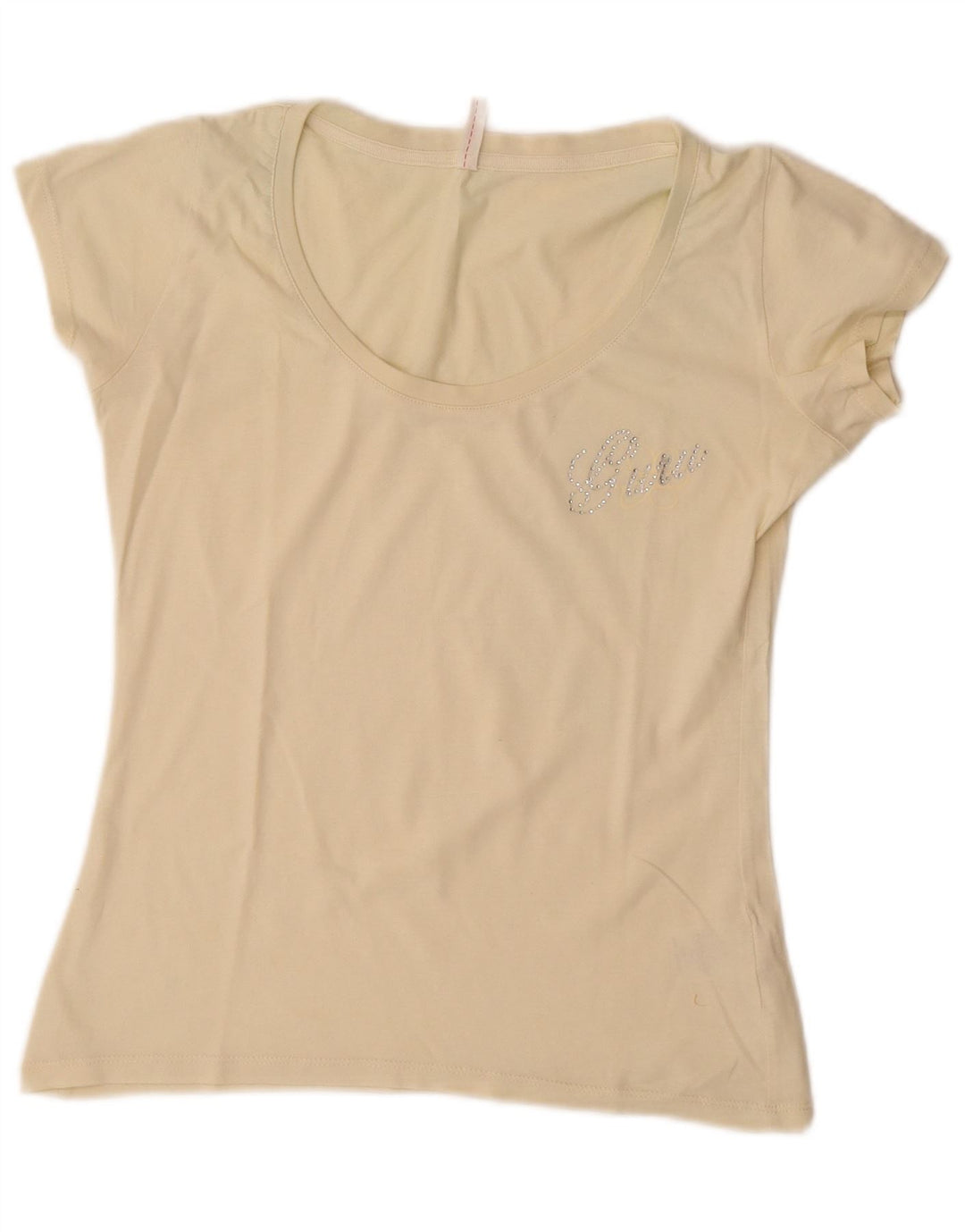 Guru Dame T-Shirt Top UK 12 Medium Off White Bomuld