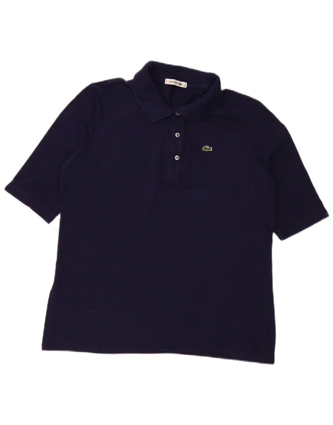 Lacoste Dame Polo Shirt Størrelse 44 Large Navy Blue Bomuld