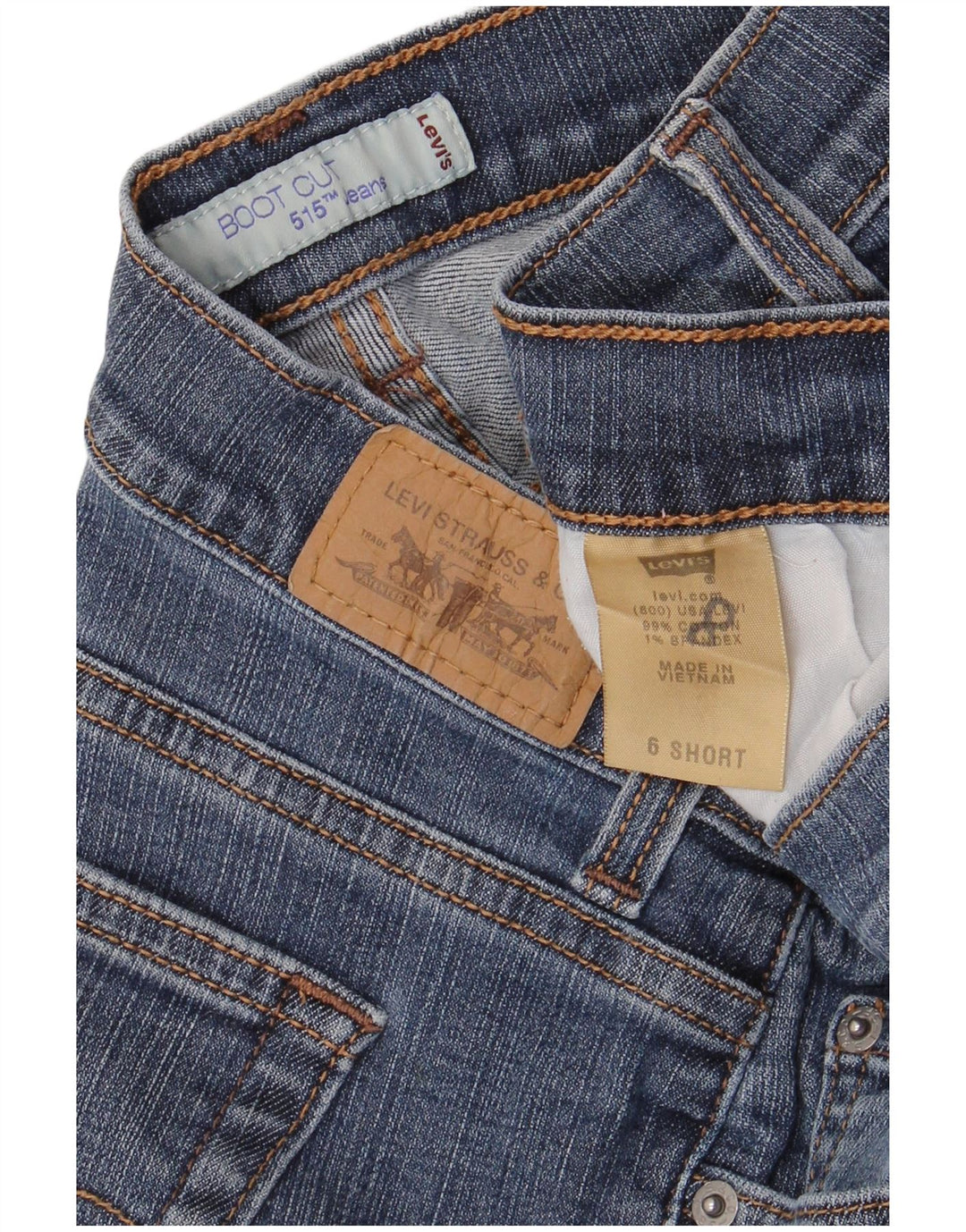 LEVI'S Dame 515 Bootcut Jeans US 6 Medium W28 L29 Blå Bomuld