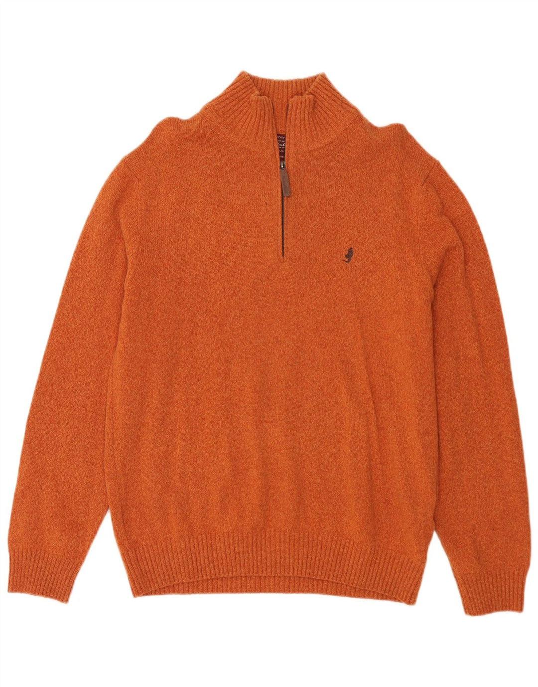 Marlboro Classics Herre Zip Neck Jumper Sweater Stor Orange Uld