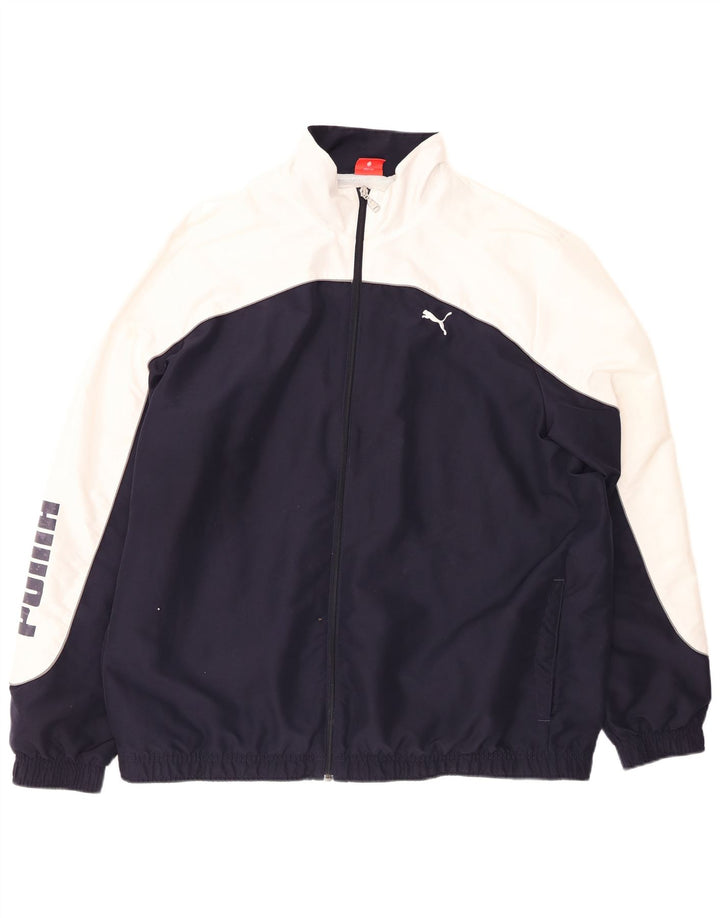 PUMA Grafisk træningsdragt topjakke til mænd 2XL Marineblå Colourblock Polyester
