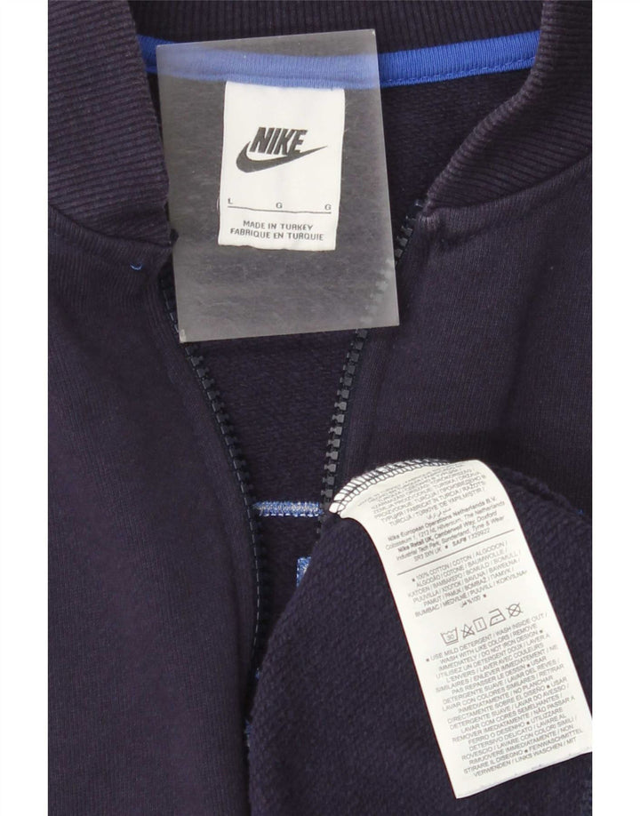 Nike Grafisk træningsdragt til mænd, topjakke, stor marineblå farveblok bomuld