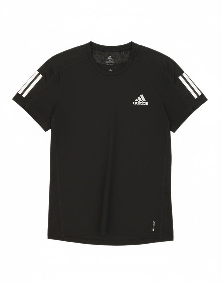 ADIDAS Mens T-Shirt Top Medium Black Polyester Vintage Adidas and Second-Hand Adidas from Messina Hembry 