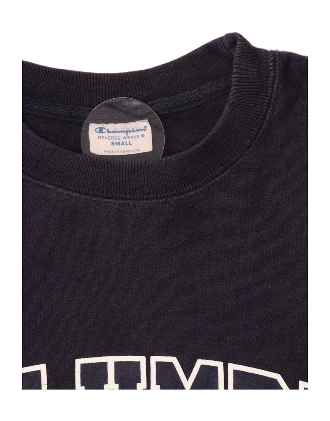 Champion Herre Reverse Weave Graphic Sweatshirt Jumper Small Navy Blue