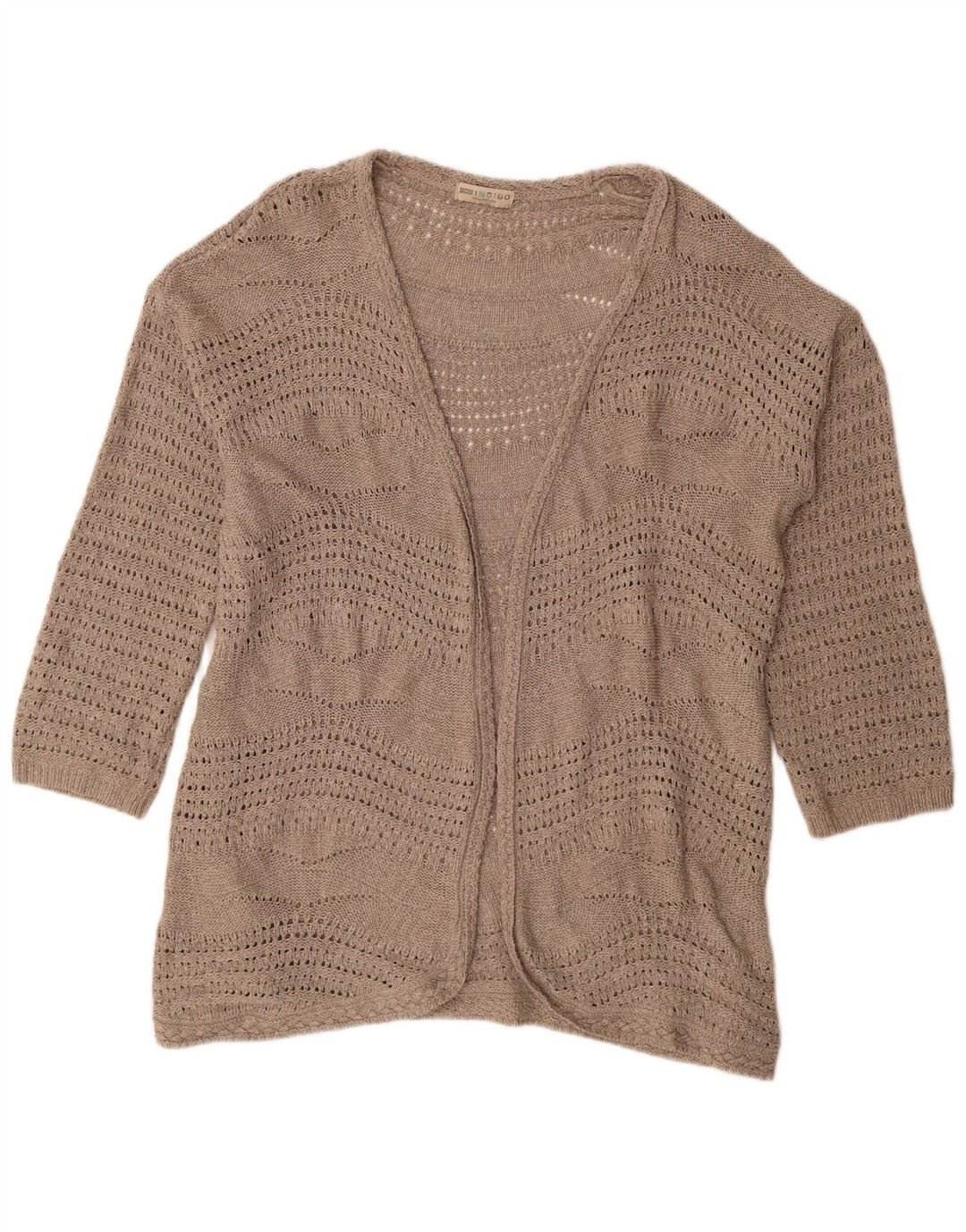 Marks & Spencer Womens Open Cardigan Sweater UK 20 2XL Beige Polyester