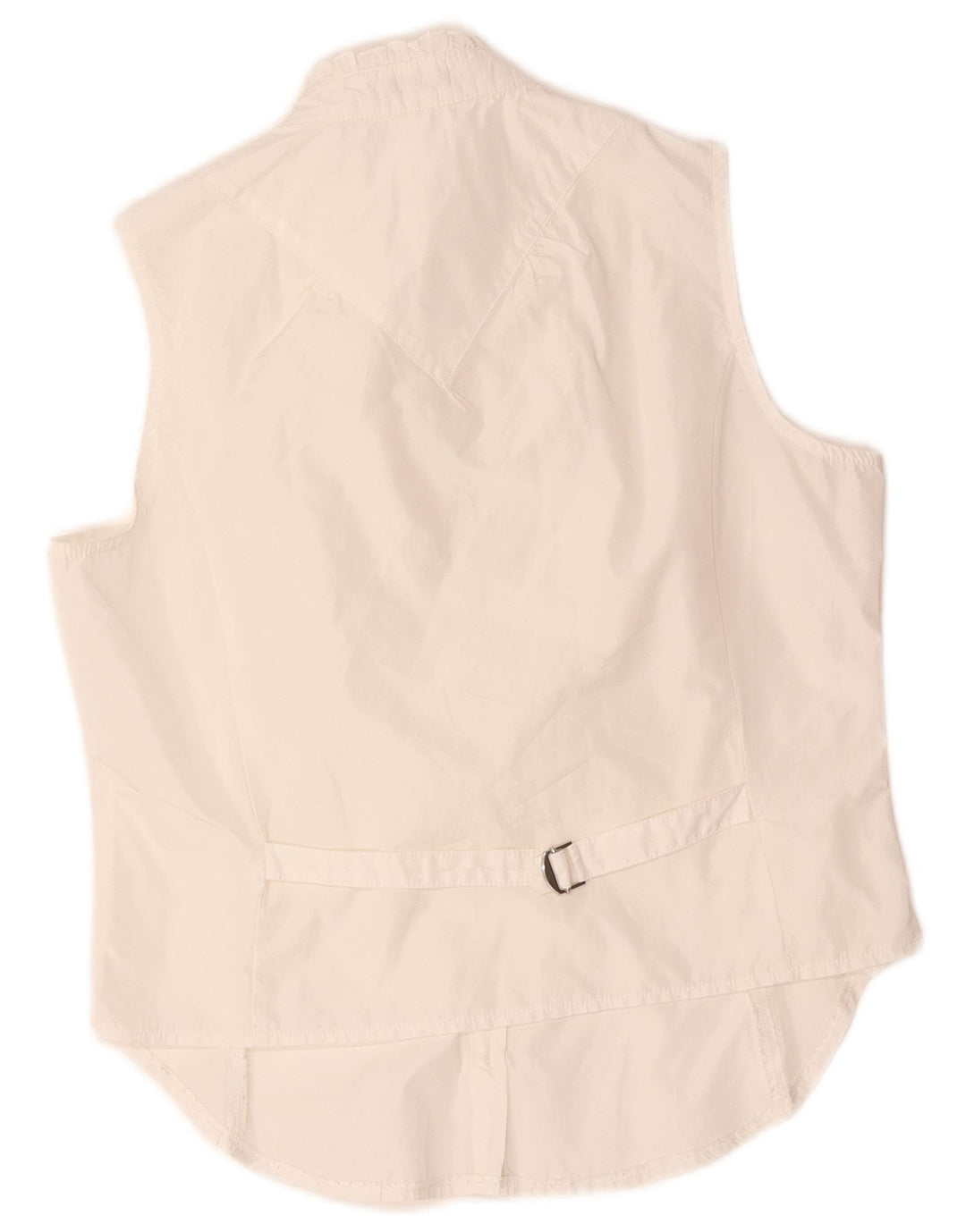 Benetton Womens Flæse foran ærmeløs skjortebluse UK 14 Medium White