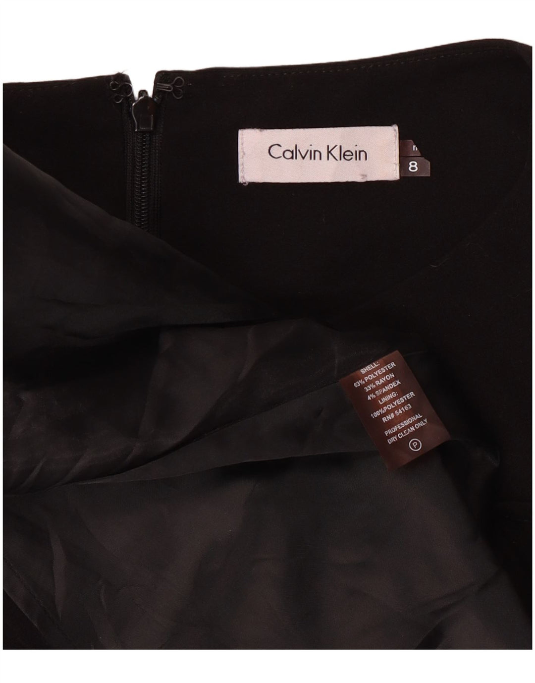 Calvin Klein Dame Ærmeløs A-Line Kjole US 8 Medium Sort