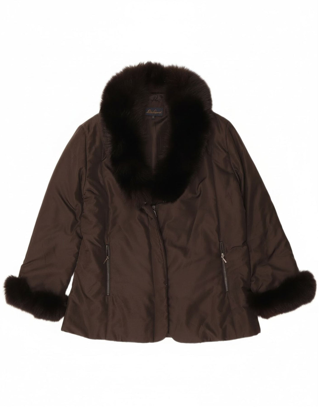 Luisa Spagnoli Dame Oversized polstret jakke UK 10 Lille brun polyester