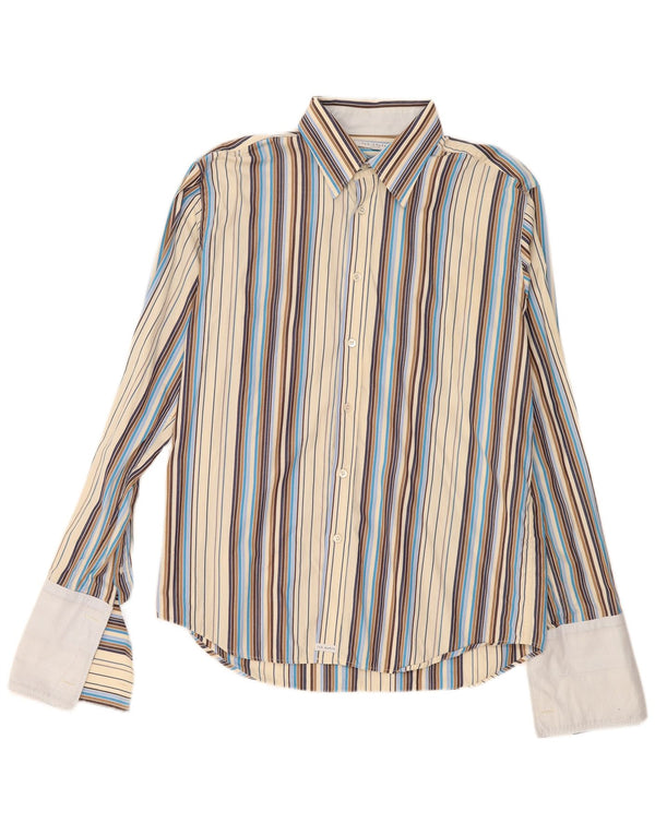 Ted Baker Mens Formal Shirt Size 4 Large Multicoloured Striped Cotton