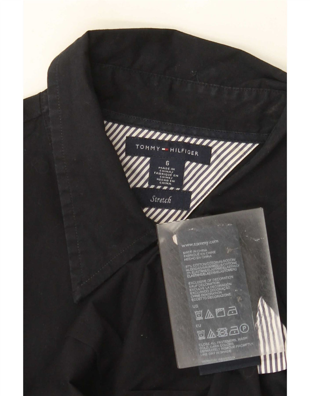 Tommy Hilfiger Dameskjorte US 6 Medium Sort Bomuld