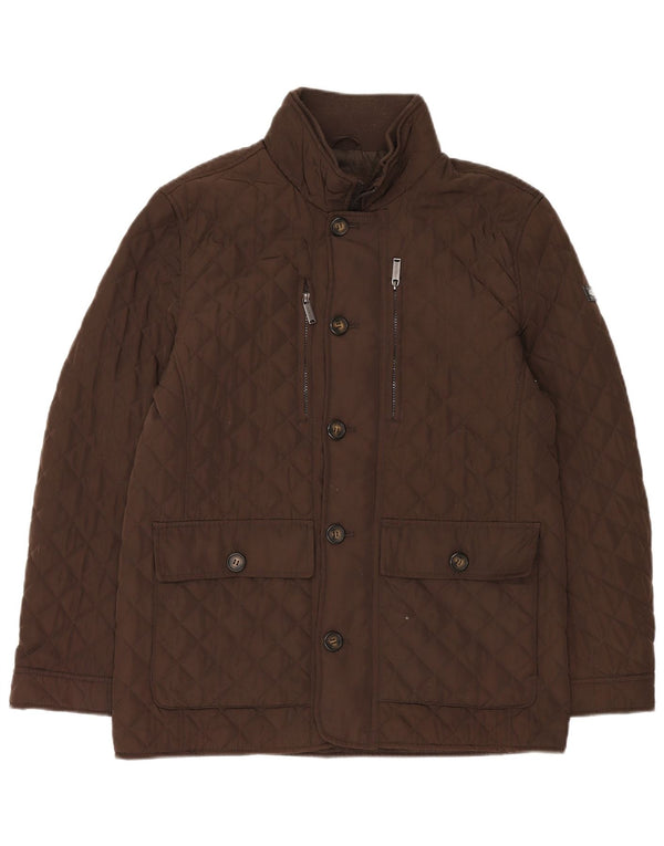 London Fog Herre Quiltet Jakke UK 40 Stor Brun Polyester
