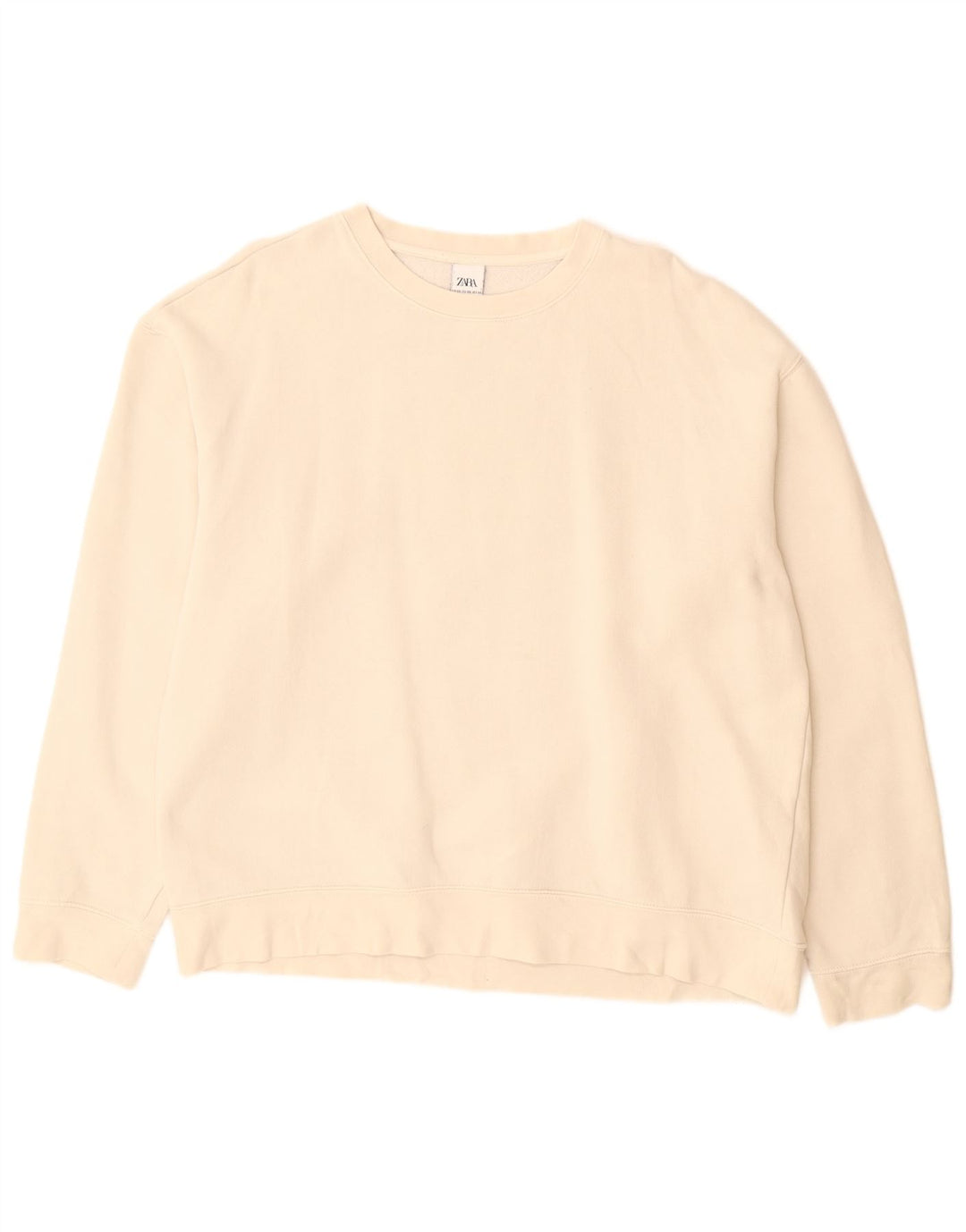 Zara Sweatshirt Jumper UK 20 2XL Off White Bomuld