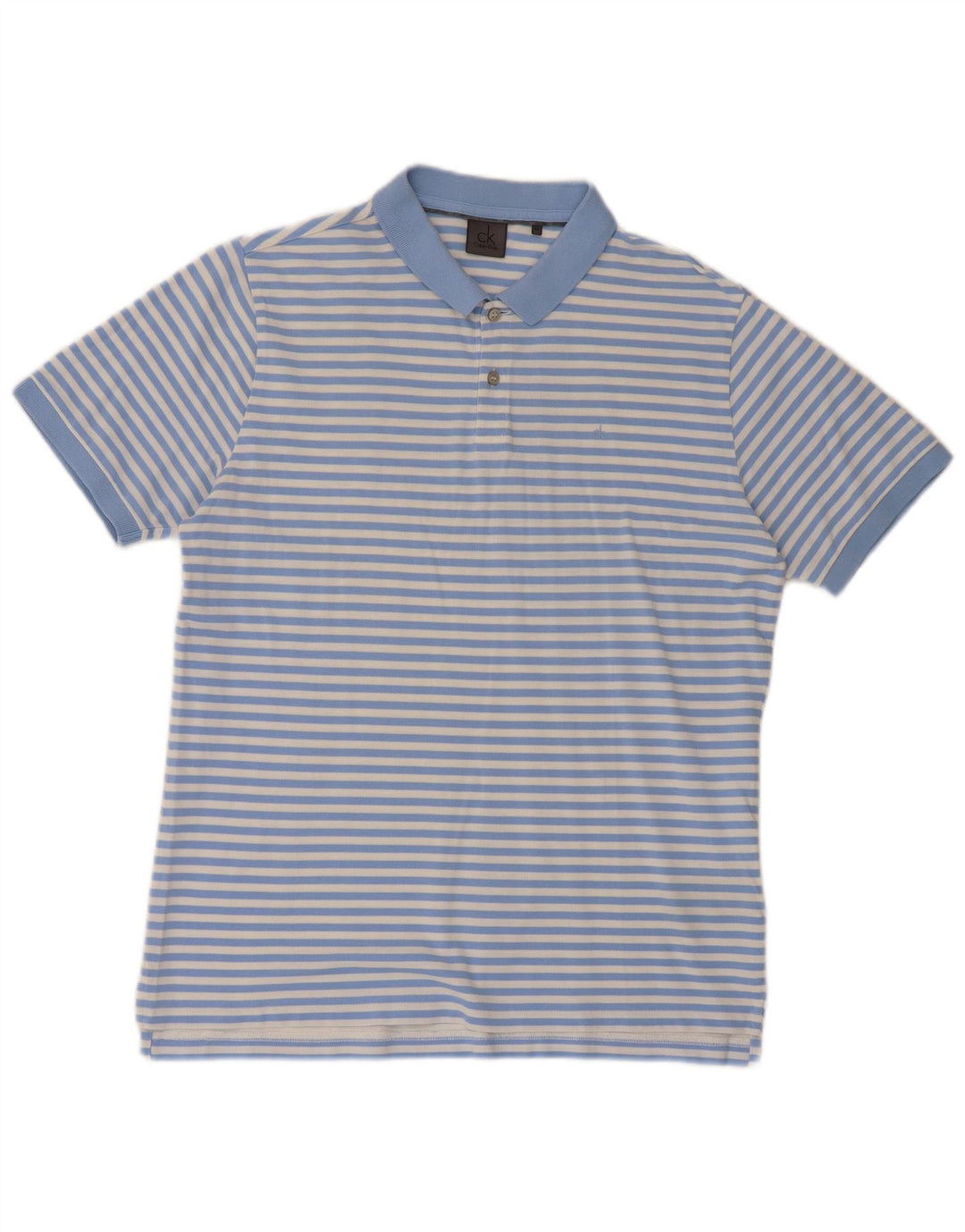 Calvin Klein Herre Kortærmet Regular Fit Polo Shirt Medium Blå Stribet