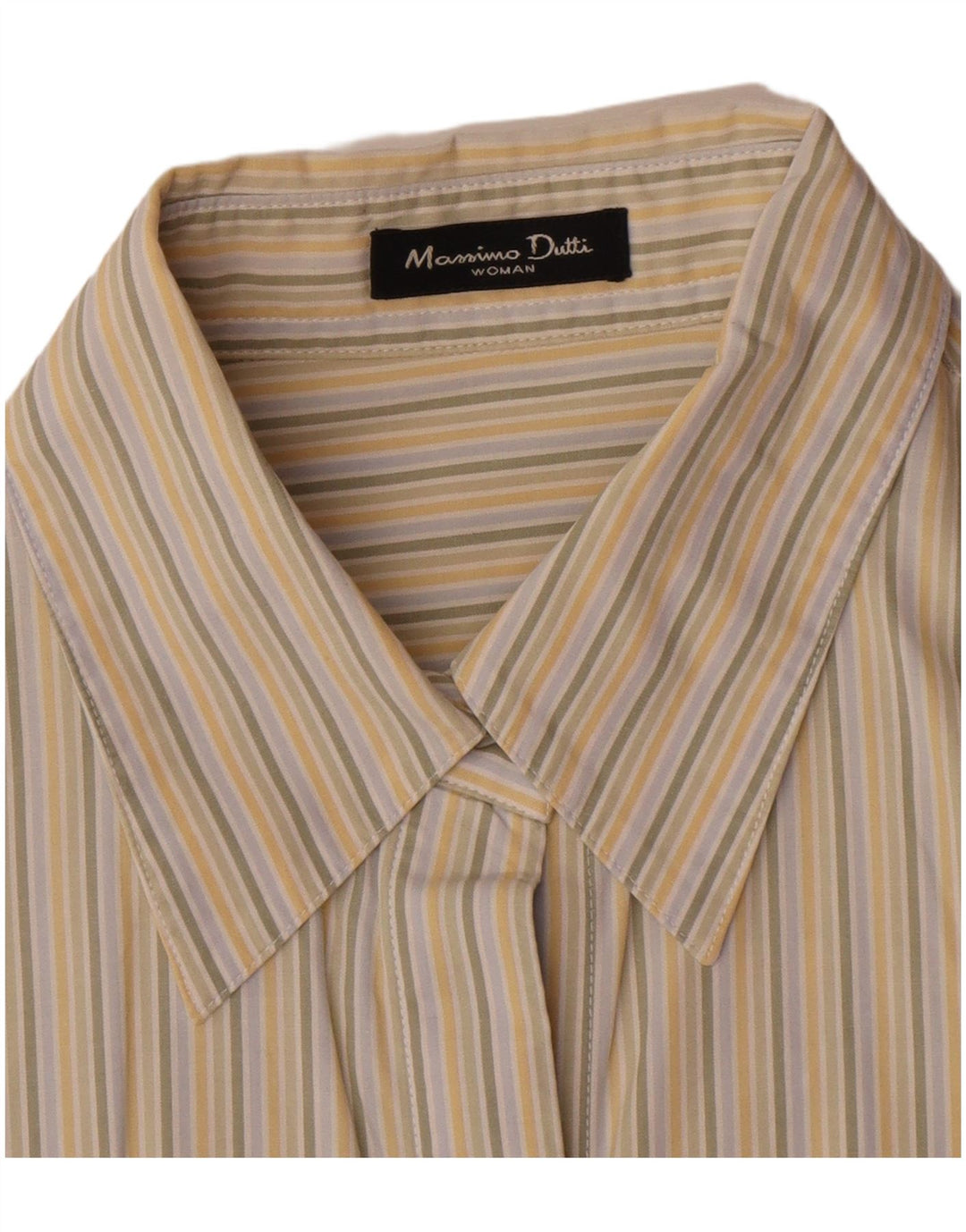 Massimo Dutti Dameskjorte UK 14 Medium Beige Stribet Silke