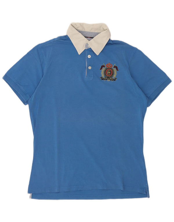 Conte of Florence Herre Rugby Polo Shirt 2XL Blå Bomuld
