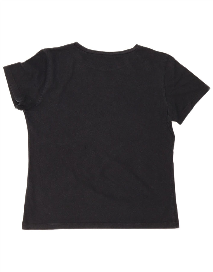 VANS Dame T-Shirt Top UK 18 XL Sort Bomuld