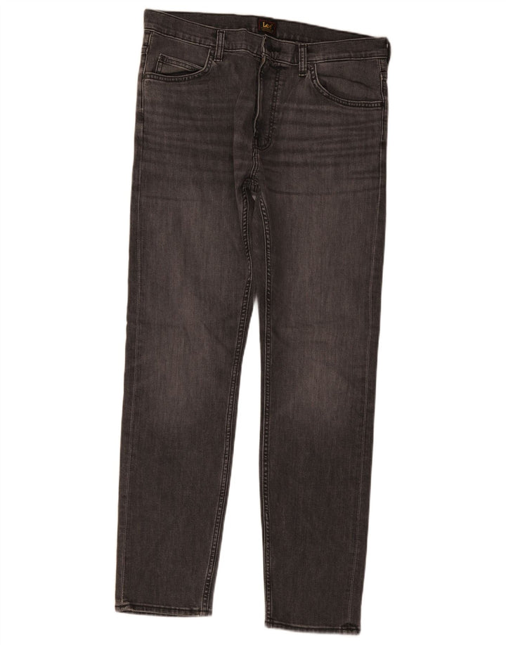 Lee Herre Rider Slim Jeans W33 L32 Grå Bomuld