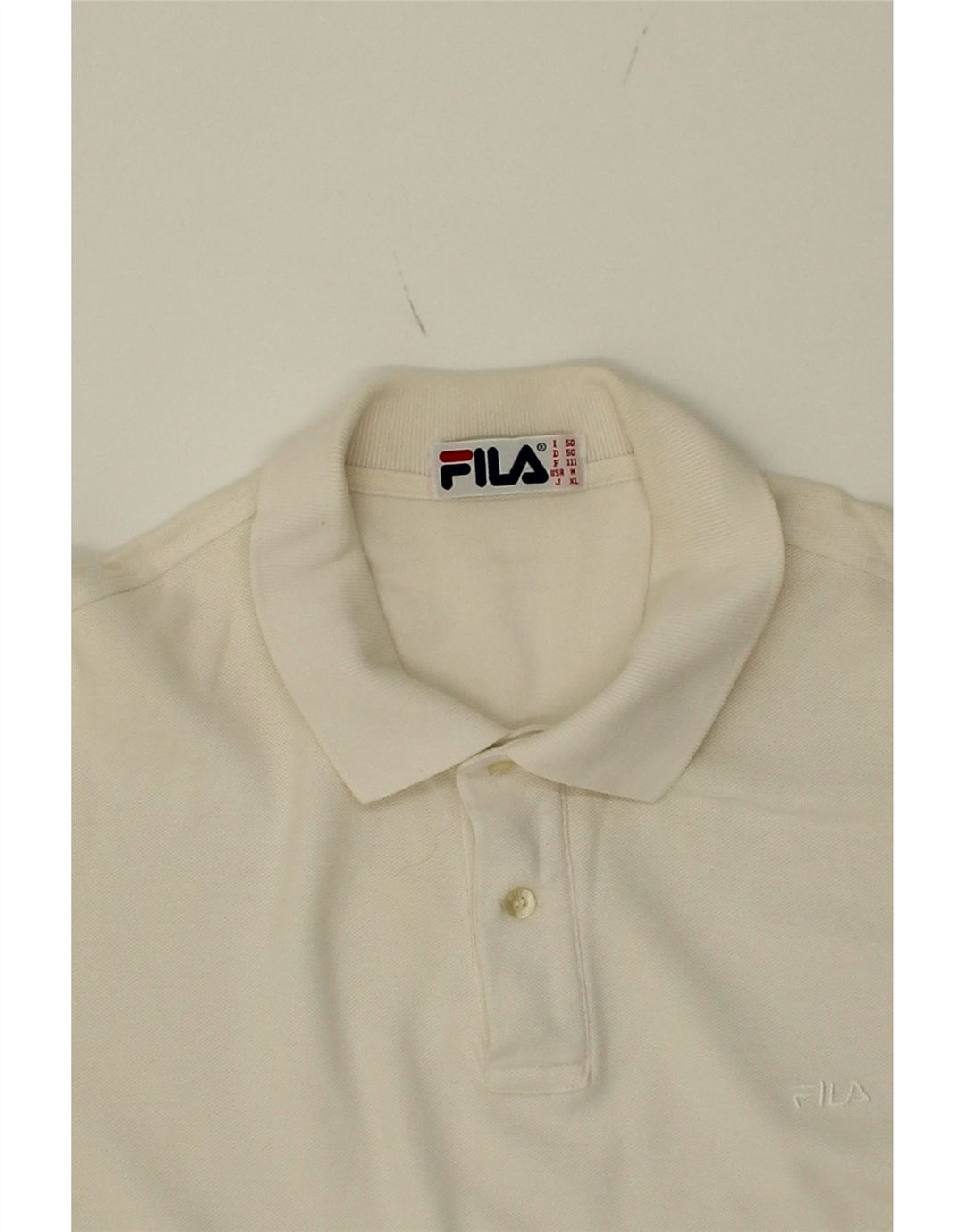 FILA Mens Polo Shirt IT 50 Medium White Vintage Fila and Second-Hand Fila from Messina Hembry 