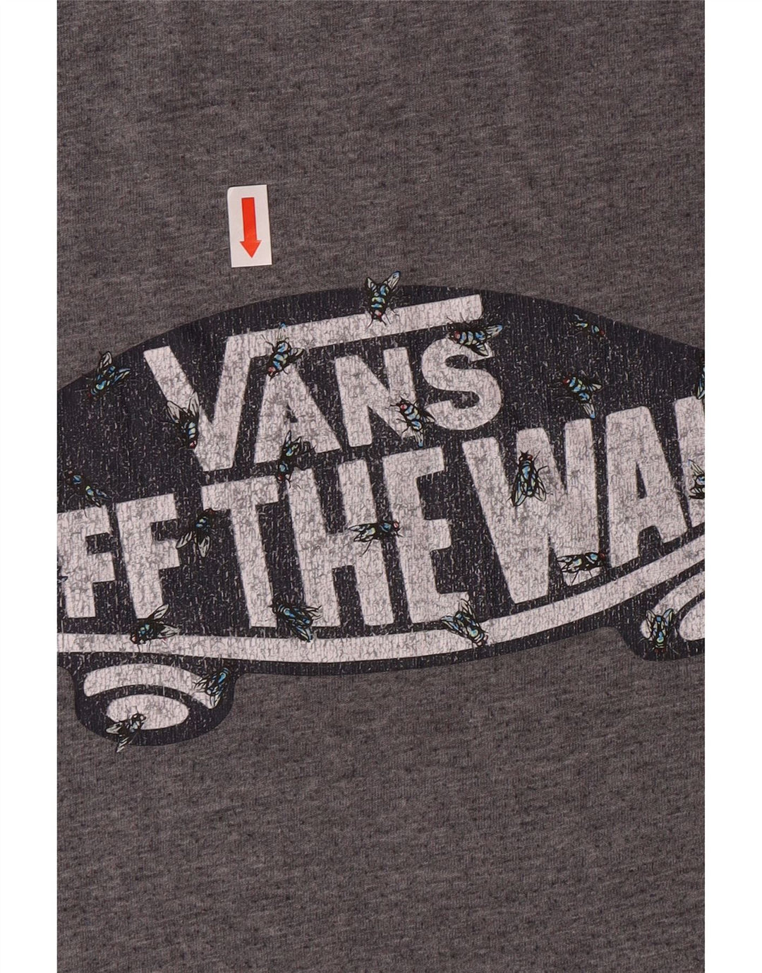 VANS Herre Off The Wall Grafisk T-Shirt Top Lille Grå Bomuld