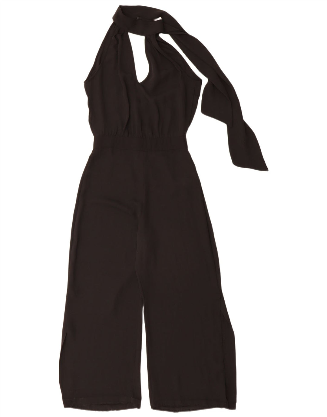 Zara Dame Halter Jumpsuit UK 6 XS Sort Polyester
