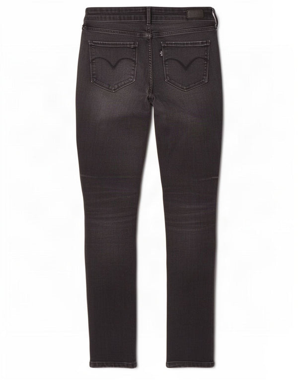 Levi's Womens Bold Curve Mid Rise Skinny Jeans W29 L32 Sort Bomuld