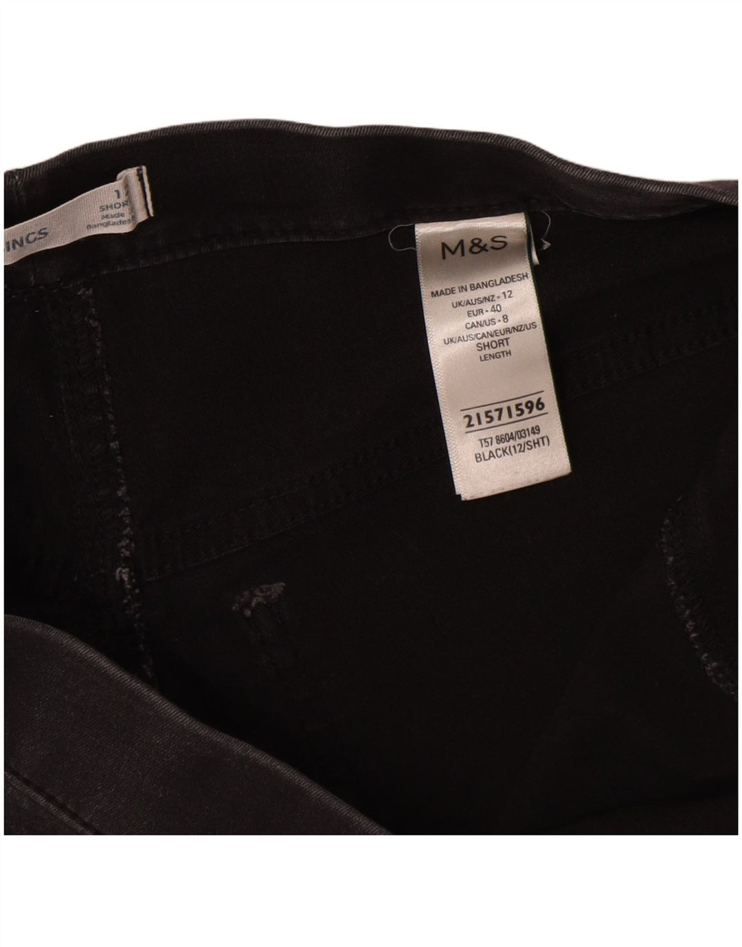 Marks & Spencer Dame Jegging Jeans UK 12 Medium W30 L26 Sort Bomuld