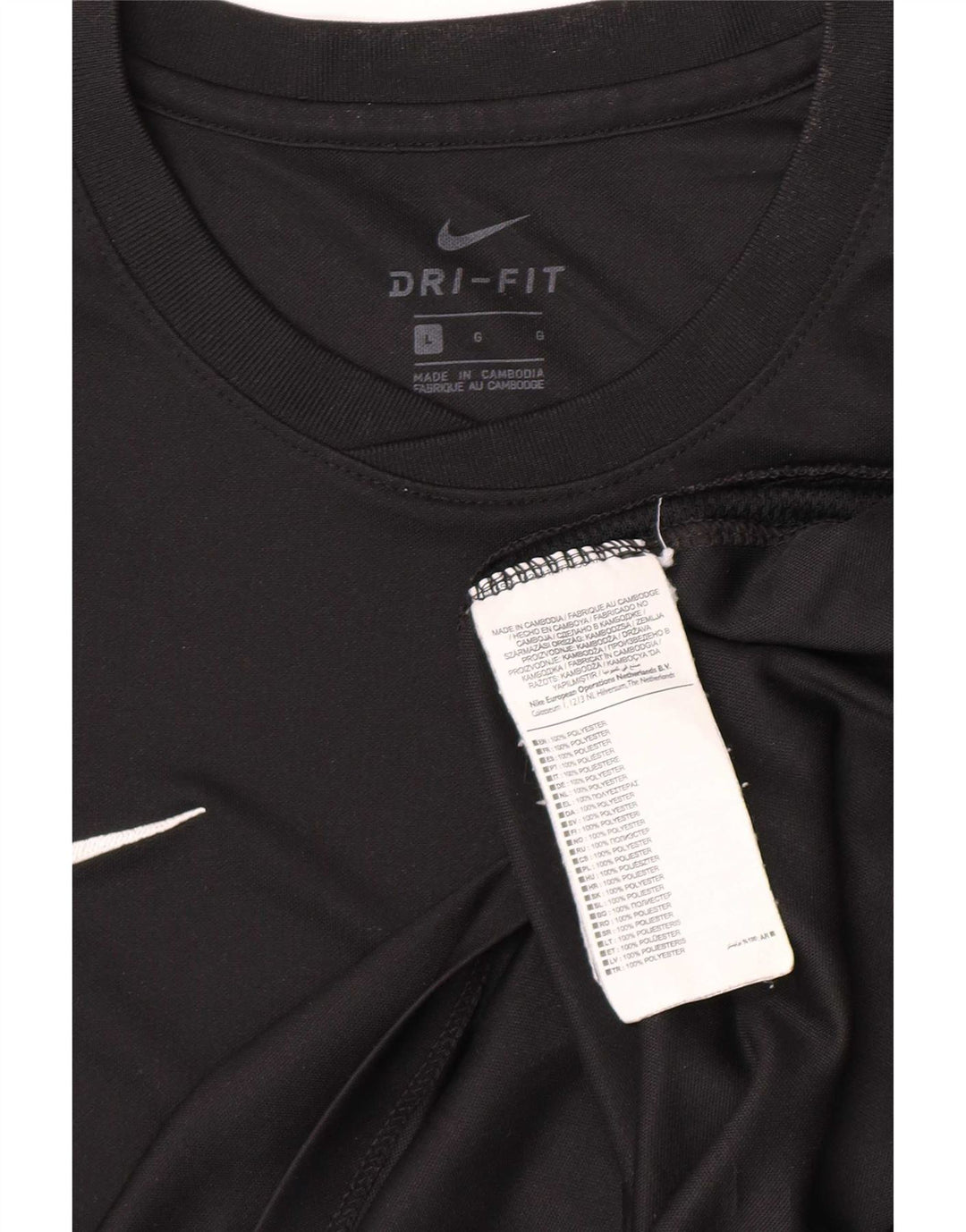Nike Herre Dri Fit T-shirt Top Stor sort polyester