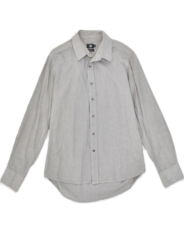 DACK'S Mens Slim Fit Shirt Large Grey Gingham Cotton | Vintage Dack's | Thrift | Second-Hand Dack's | Used Clothing | Messina Hembry 