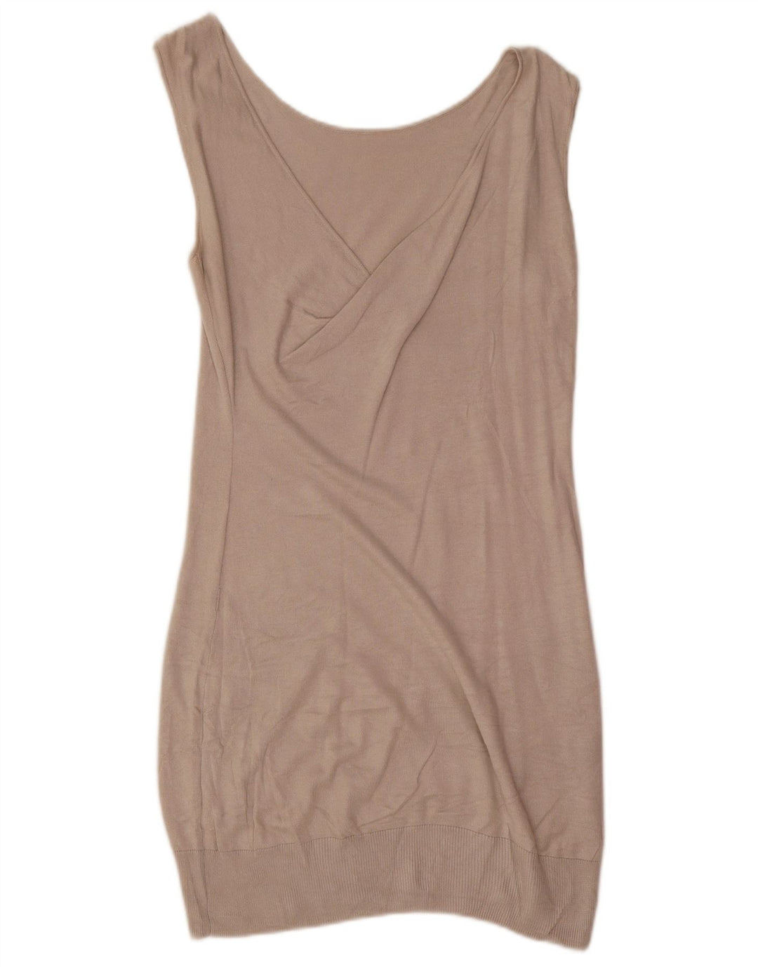 Massimo Dutti Dame Ærmeløs Jumper Dress UK 12 Medium Beige