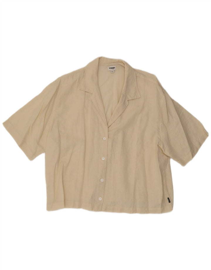 Wrangler kortærmet oversized skjorte til kvinder UK 16 Large Off White