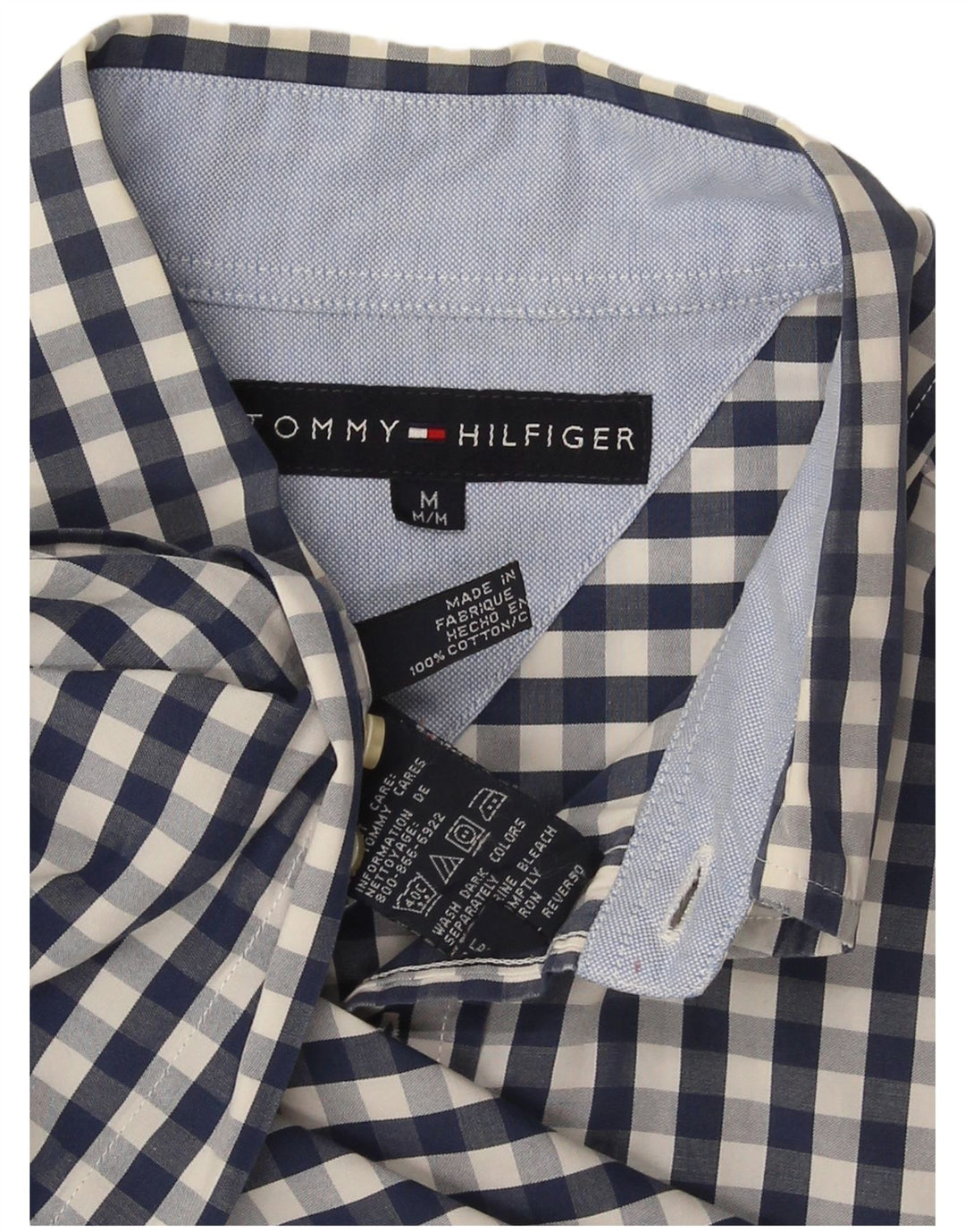 Tommy Hilfiger Herreskjorte Medium Marineblå Gingham Bomuld