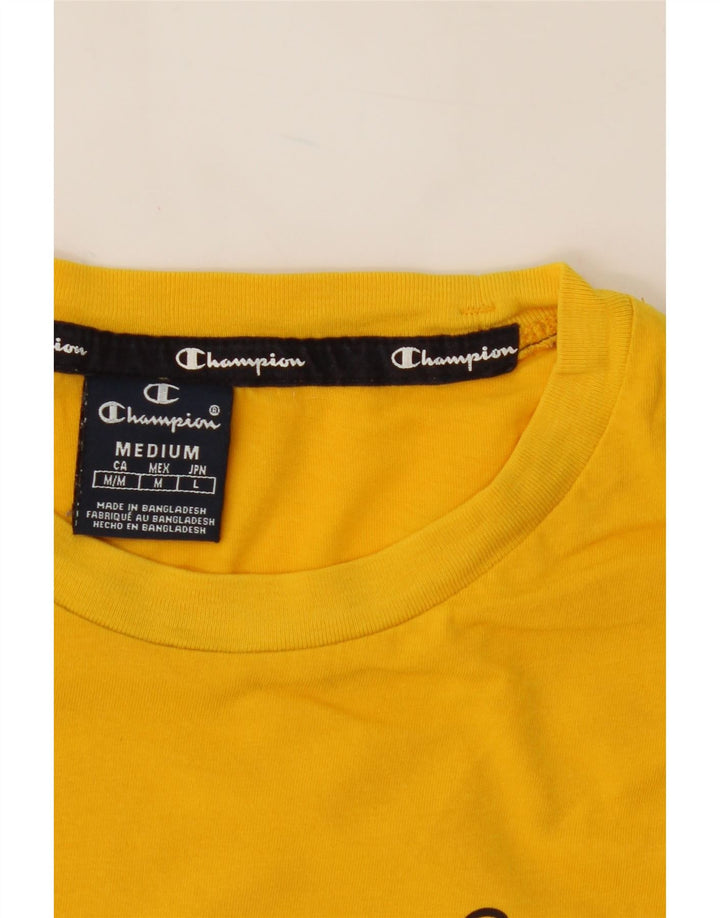 CHAMPION Mens Graphic T-Shirt Top Medium Yellow Vintage Champion and Second-Hand Champion from Messina Hembry 