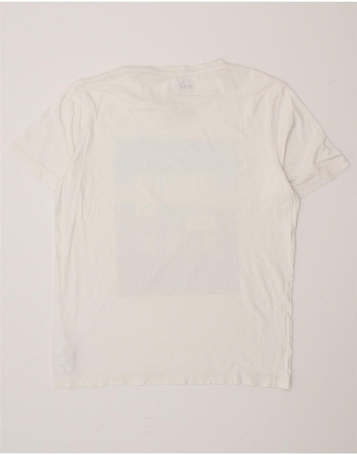 PUMA Mens Graphic T-Shirt Top Medium White Cotton Vintage Puma and Second-Hand Puma from Messina Hembry 
