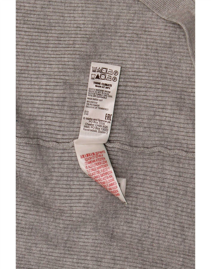 Marks & Spencer Dame Oversized Cardigan Sweater UK 10 Small Grey Viscose