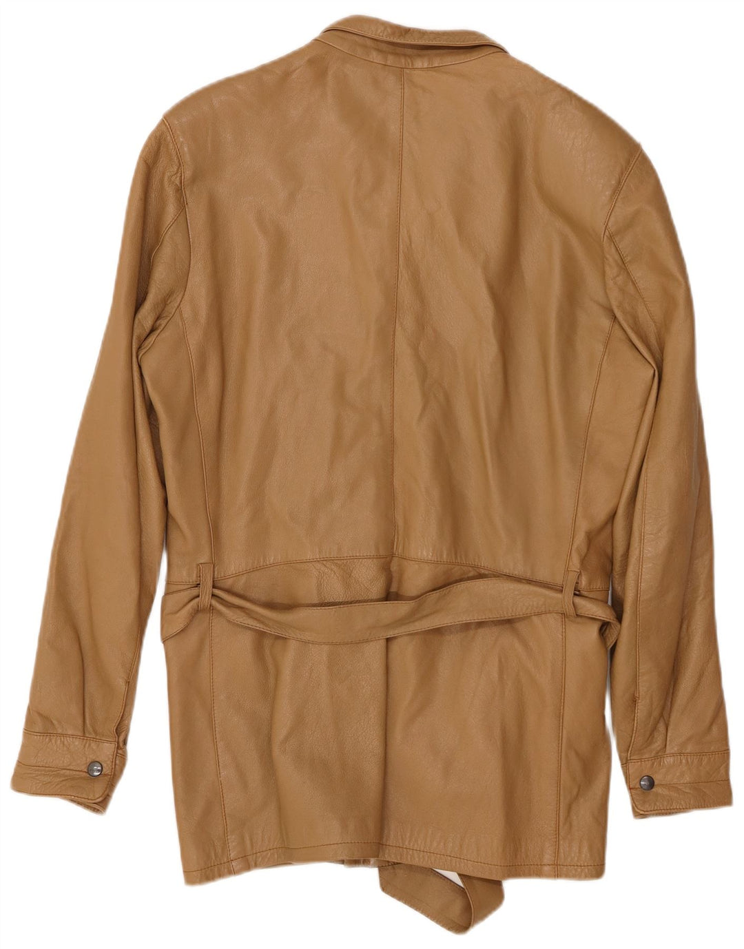 VINTAGE Dame Læderjakke IT 46 Stor Brun