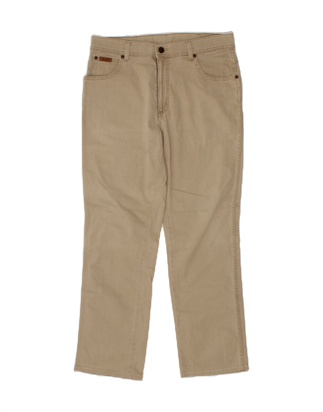 WRANGLER Mens Straight Casual Trousers W34 L29 Beige Vintage Wrangler and Second-Hand Wrangler from Messina Hembry 