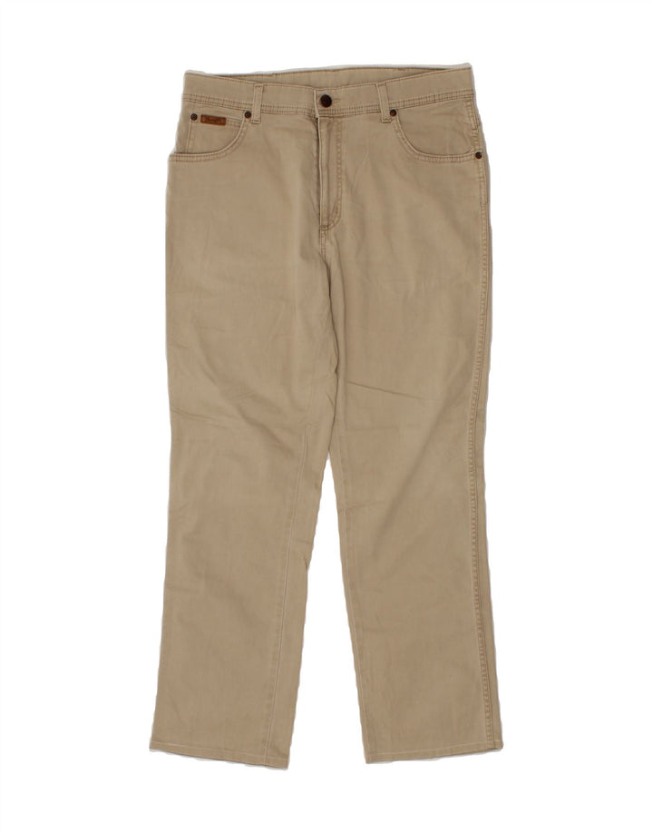WRANGLER Mens Straight Casual Trousers W34 L29 Beige Vintage Wrangler and Second-Hand Wrangler from Messina Hembry 