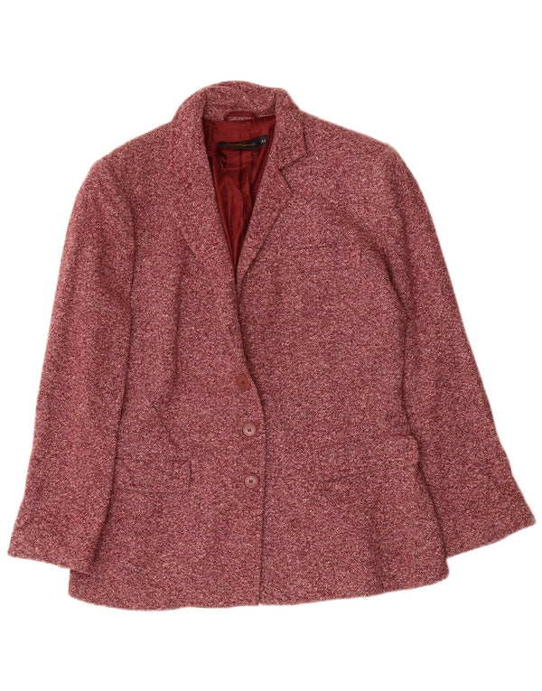 Luisa Spagnoli Dame 3-knaps blazerjakke IT 44 Medium Rød Flecked Uld