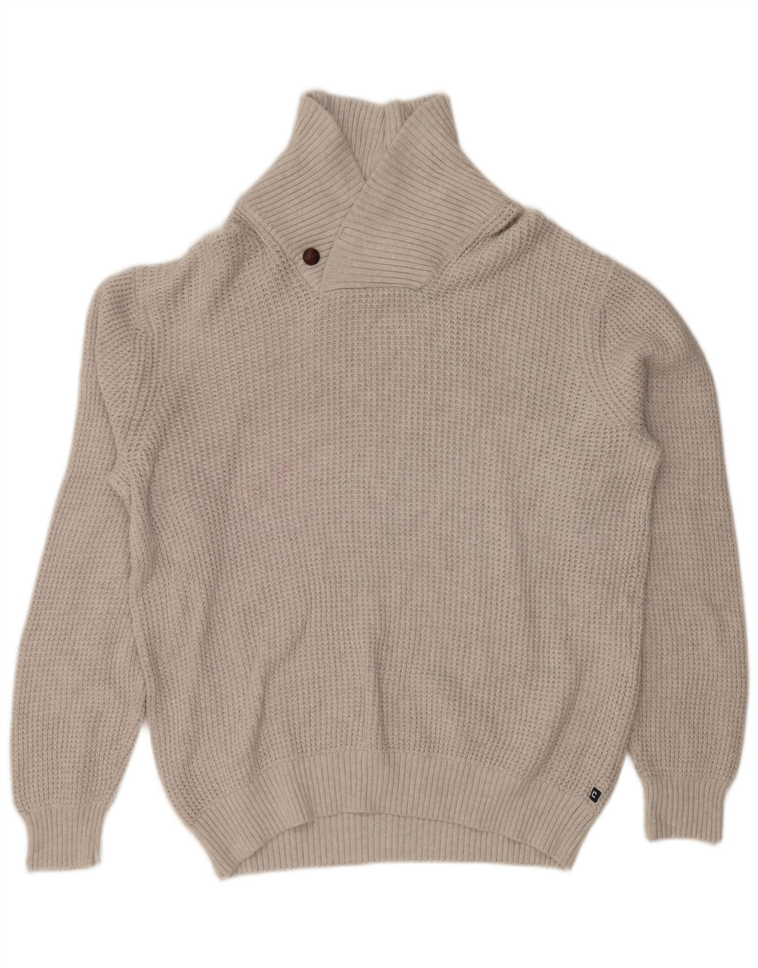 CHAPS Herre Loose Fit Shawl Neck Jumper Sweater Medium Grå Bomuld