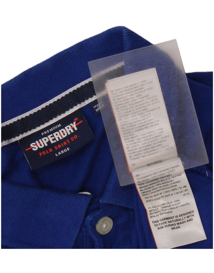 Superdry herre poloskjorte stor blå bomuld