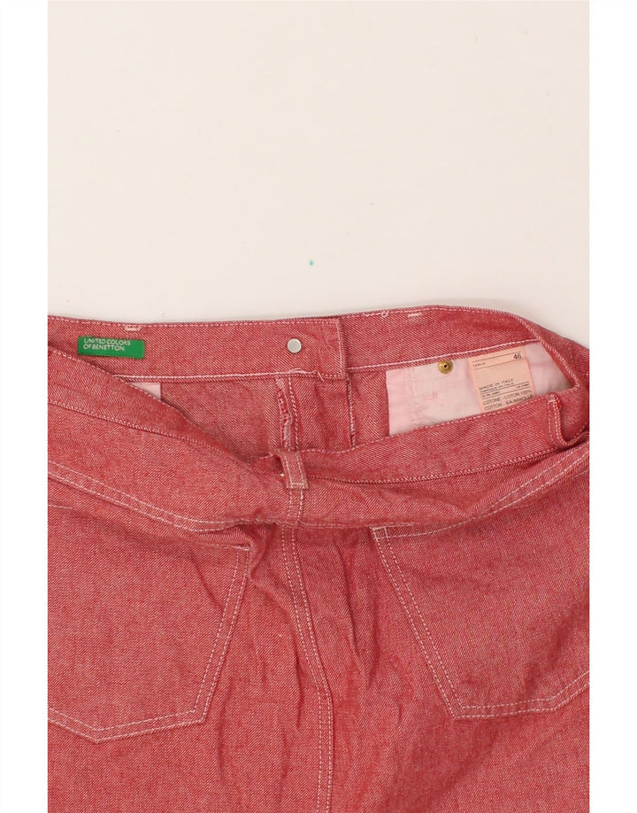 BENETTON Womens Denim Skirt IT 46 Large W32 Pink Cotton Vintage Benetton and Second-Hand Benetton from Messina Hembry 
