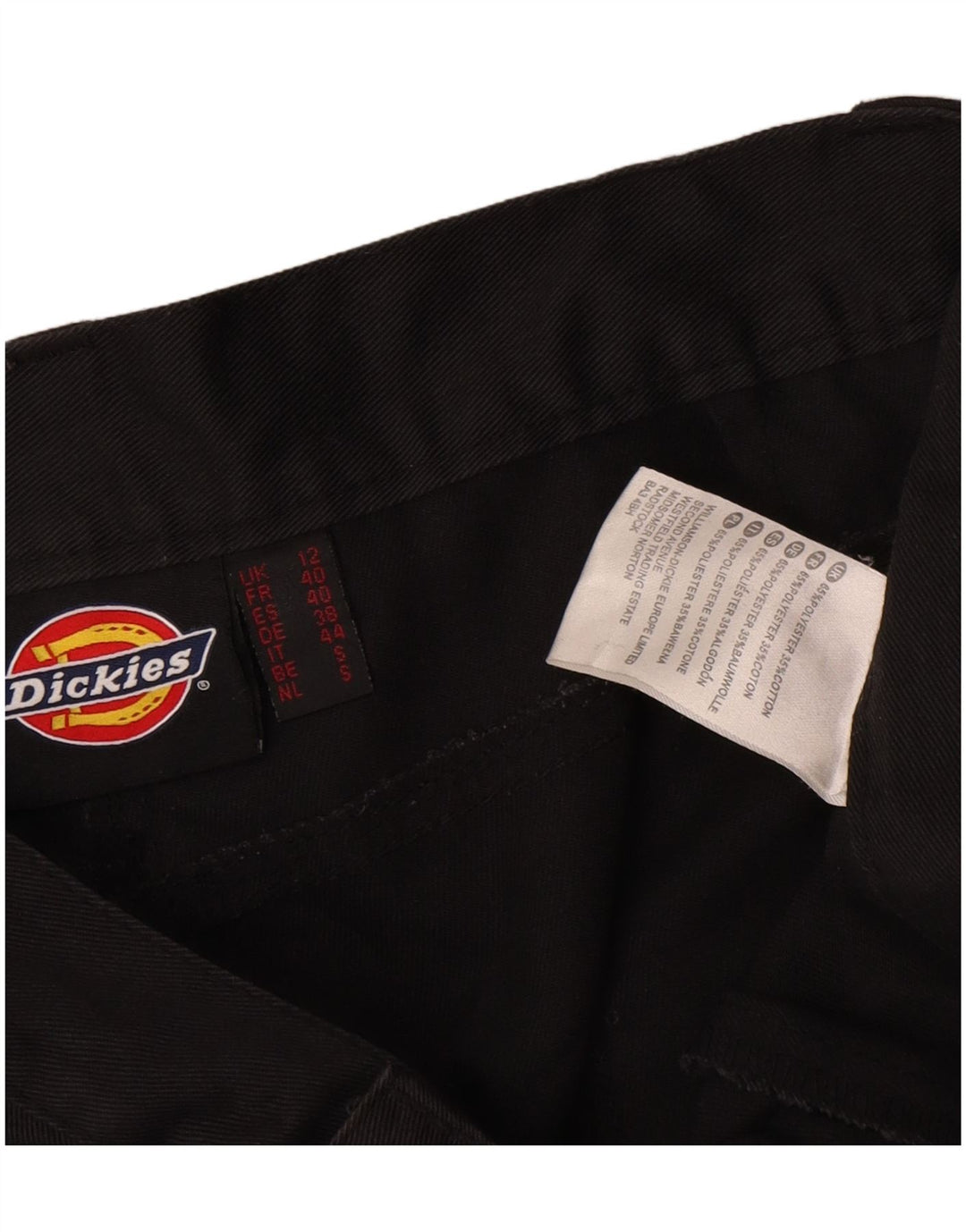 Dickies Dame Straight Cargo Trousers UK 12 Medium W36 L31 Sort Polyester
